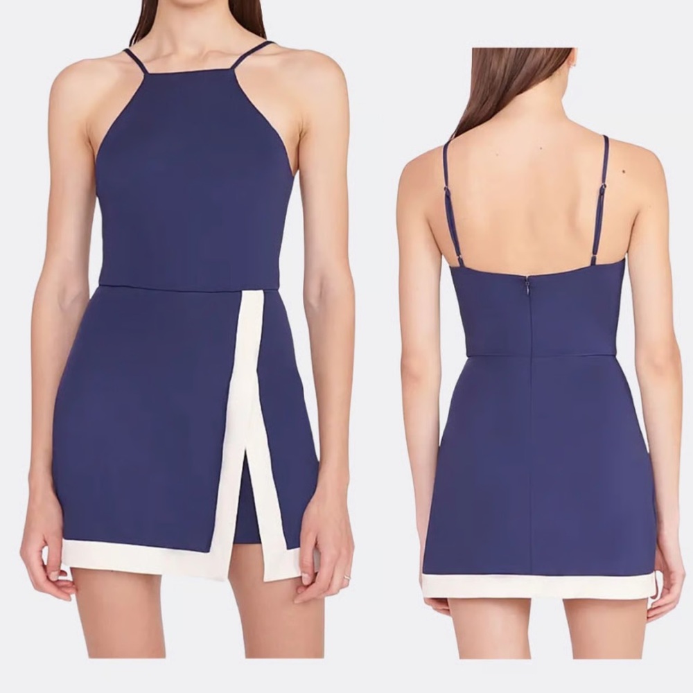 New STAUD Navy Blue and White Trim Tennis Dress